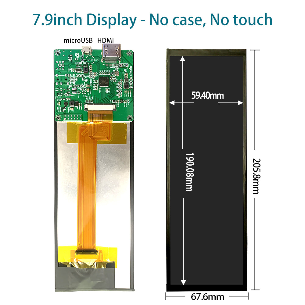 LESOWN R79/R79-T 7.9Inch Long Strip HDMI Display 400x1280 IPS GPU Temperature Monitoring Display