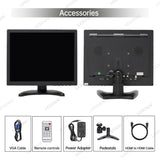 LESOWN N120-A01S/N120-A01R/N120-A01T 12 inch 1024x768 Industrial LCD Monitor 4:3 HDMI AV Small Wide Screen Touch Display