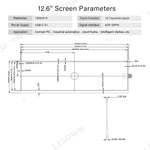 LESOWN M126-A01T 12.6 inch Bar Screen 1920x515 LCD Display Capacitive Touch IPS 1200:1 USB-C HDMI Modules with Driver Board eDP 30PIN Interface