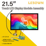 LESOWN M215-A01T Ultrawide Screen 21.5 inch IPS Touch 1920x1080 Full HD Display HDMI VGA LVDS Interface DC12V 2A Powered Module for Industry