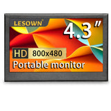 LESOWN P43C 4.3inch Small HDMI Portable Monitor  800×480with Speakers Portable Temperature Monitoring Display