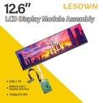 LESOWN M126-A01T 12.6 inch Bar Screen 1920x515 LCD Display Capacitive Touch IPS 1200:1 USB-C HDMI Modules with Driver Board eDP 30PIN Interface