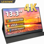 LESOWN P133G 3840x2160 4K UHD 13.3 inch Type-C Monitor IPS LCD HDMI Widescreen Laptop PC Auxiliary Screen Display