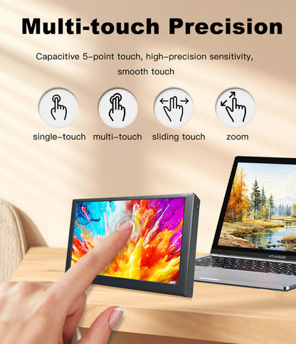 LESOWN P50C-T mini Monitor 5 inch IPS 800x480 LCD Touch Screen Display HDMI mini Sub Screen with Metal Shell for Laptop Windows PC
