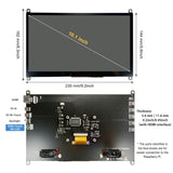 LESOWN R10-AT 10.1 inch Raspberry Pi Monitor 1024x600 HDMI Display