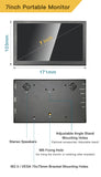 LESOWN P70C-T 7 inch Small Portable Monitor 1024x600 Portable Computer Monitor