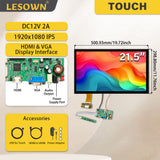 LESOWN M215-A01T Ultrawide Screen 21.5 inch IPS Touch 1920x1080 Full HD Display HDMI VGA LVDS Interface DC12V 2A Powered Module for Industry