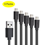 [Pack of 5PCS] 1ft /0.3m Premium Flat Short Micro USB Cables